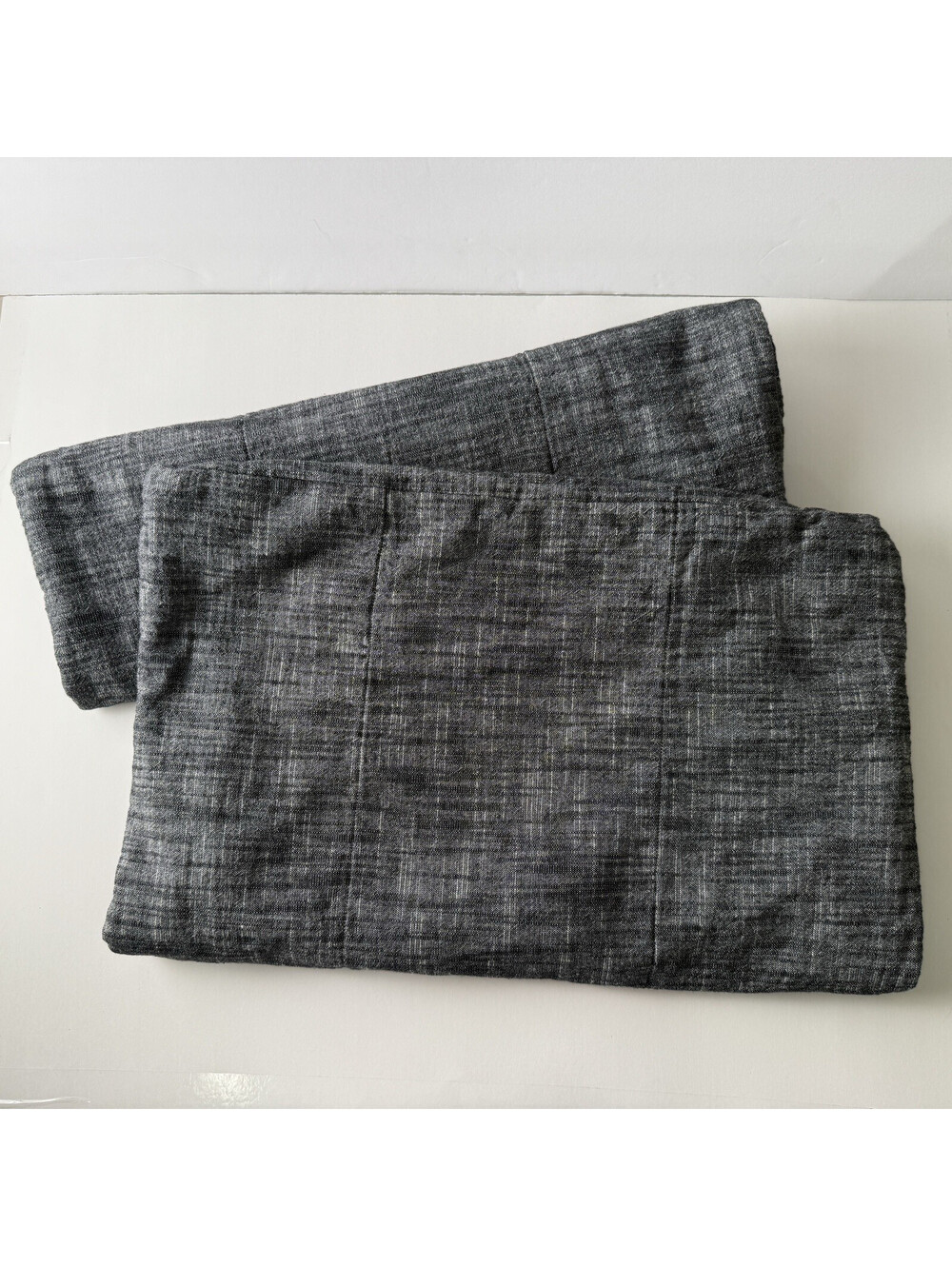 (2) Beddy's Dark Gray Quilted Padded Fold Over Shams 100% Cotton 38" X 25" EUC